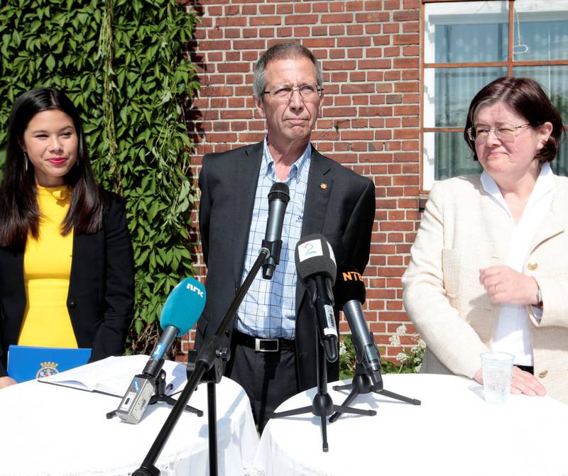 I fjor presenterte vegdirektør Terje Moe Gustavsen den reviderte Oslopakke 3-avtalen sammen med byråd Lan Marie Nguyen Berg (t. v.) og fylkesordfører Anette Solli. Nå har han vendt avtalen ryggen. 