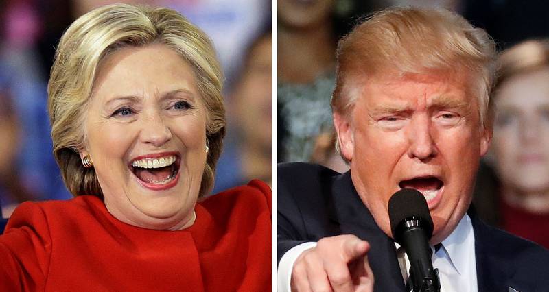 De to presidentkandidatene Hillary Clinton og Donald Trump. 