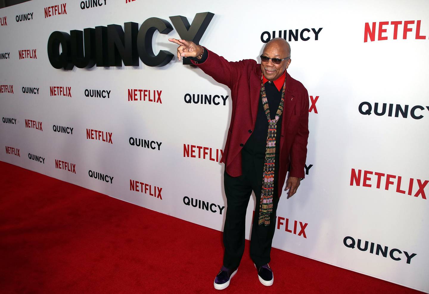 Quincy Jones, legendarisk musikkprodusent, på premieren for dokumentarfilmen "Quincy", som handler om hans liv.