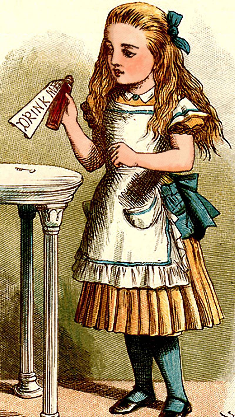Alice, i originalutgaven fra 1865, i John Tenniels klassiske strek.