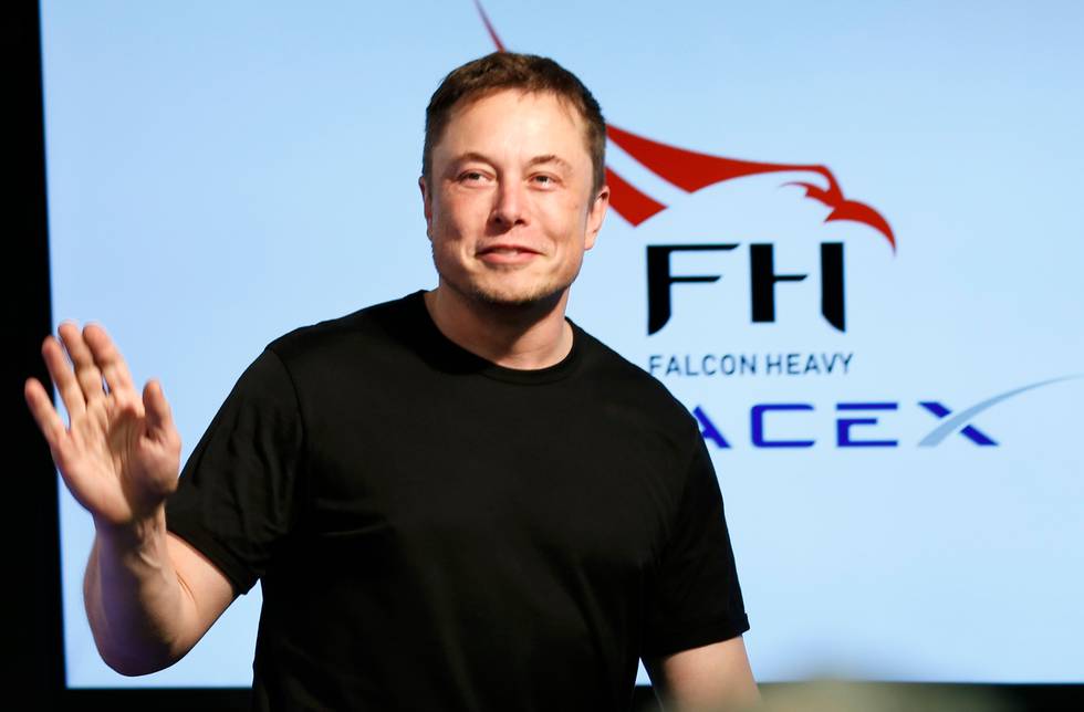 Elon Musk under pressekonferanse 6. februar. 