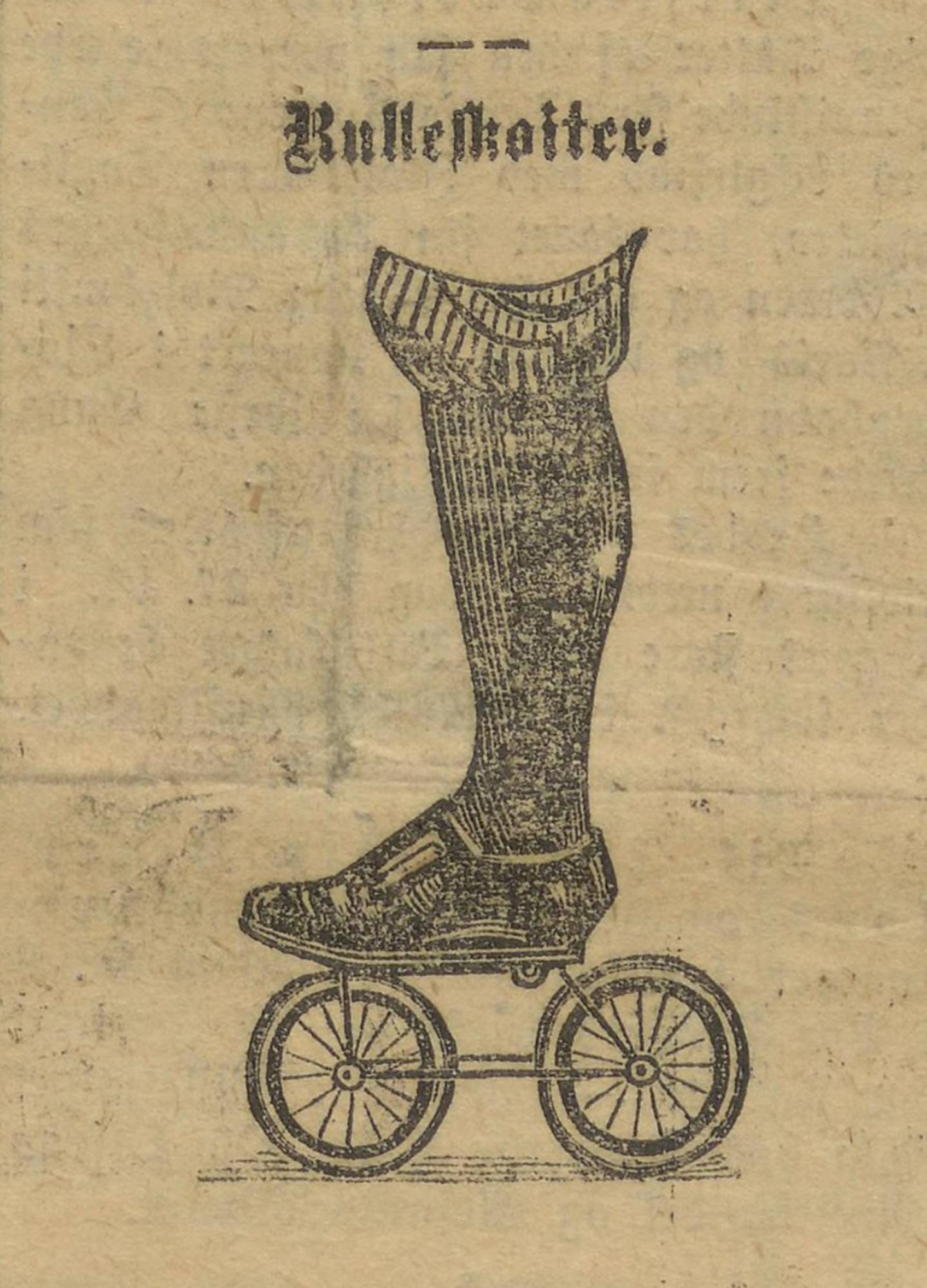 “En sund og fornøielig sport saavel for Damer og Herrer som for Børn” sto det i 1901. Denne tohjulstypen skulle egne seg for skøyteløping utendørs.