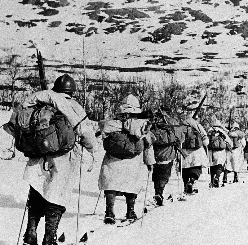 Franske alpejegere på ski i fjellene under kampene ved Narvik i mai-juni 1940. De var med på å sikre den aller første allierte seieren over Hitler.