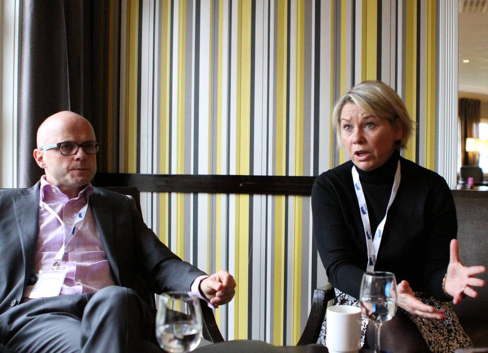 Europaminister Vidar Helgesen og næringsminister Monica Mæland er bekymret for konsekvensene for Norge når EU og USA inngår en omfattende handelsavtale. FOTO: MARIE MELGÅRD