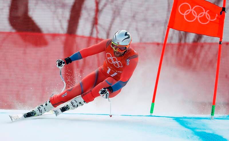 Aksel Lund Svindal under en av treningsomgangene i OL-bakken. Hvordan blir reaksjonen hvis strømmetjenesten svikter bare bittelitt når han i løpet av rundt halvannet minutt kjører for OL-medalje?
