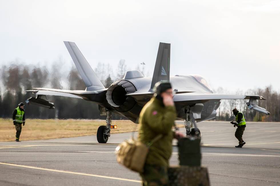 Forsvaret viser frem de nye F-35 jagerflyene i november 2019 på Rygge militære flyplass.