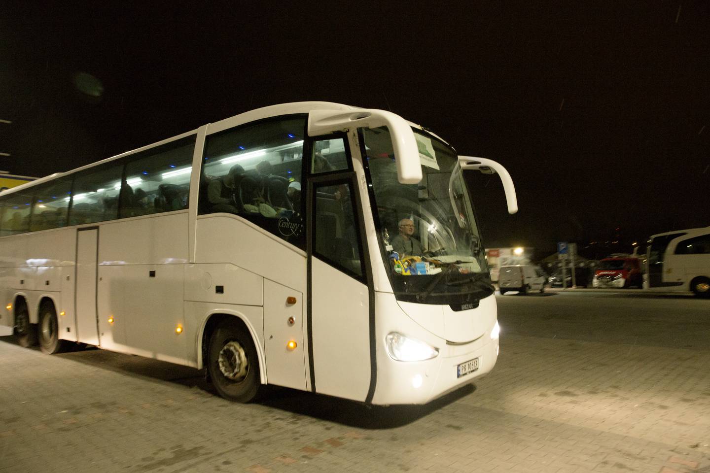 33 ukrainske flyktninger er med på bussen som kjørte fra Przemysl onsdag kveld.