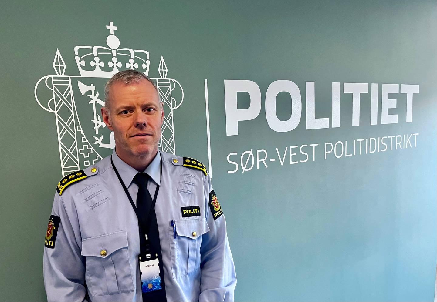 Tor Helge Stavik, leder for operasjonsseksjonen i Sør-Vest politidistrikt