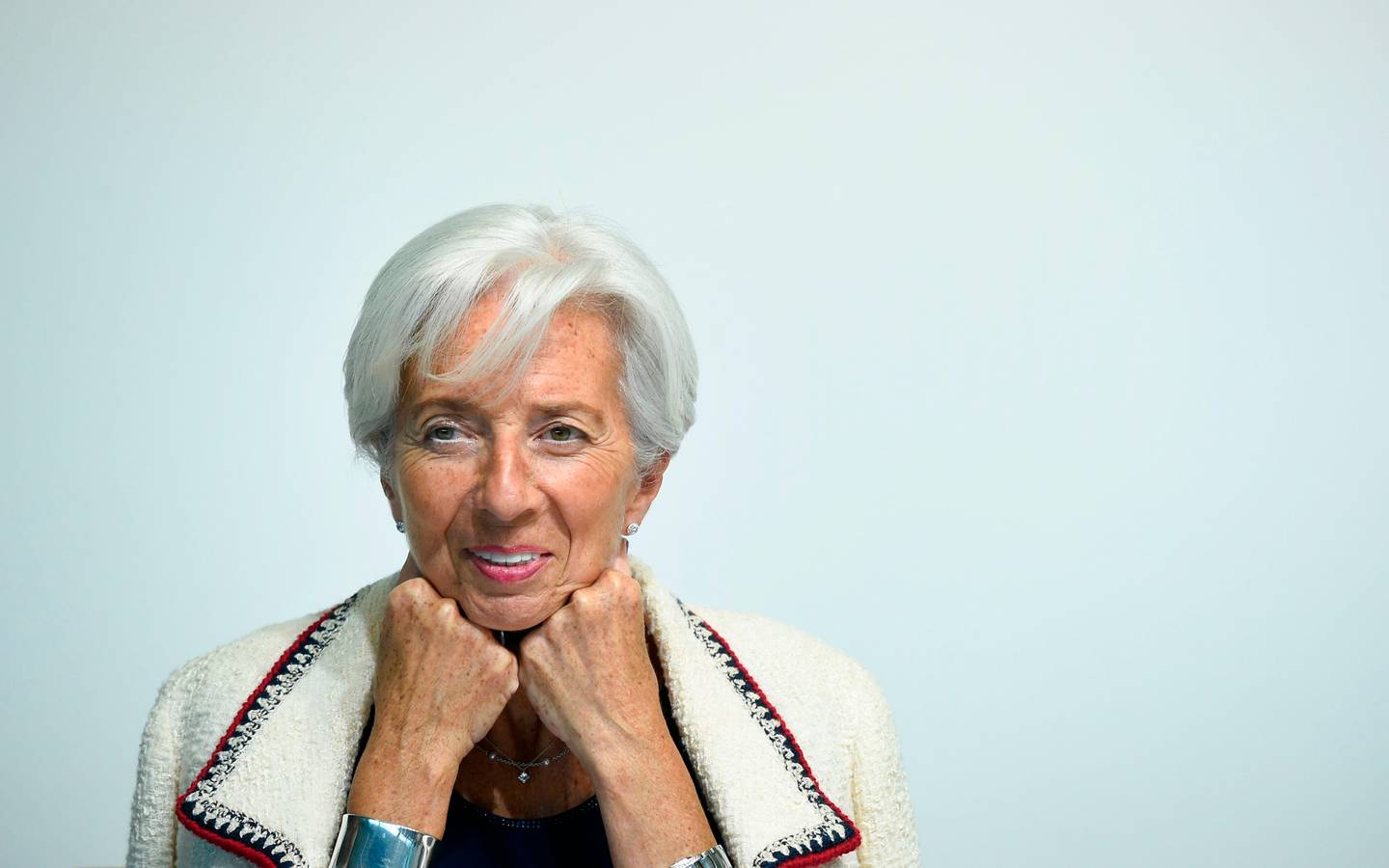 (FILES) In this file photo taken on June 13, 2019 International Monetary Fund (IMF) managing Director Christine Lagarde smiles during a press conference during an Eurogroup meeting at the EU headquarters in Luxembourg. - IMF chief Christine Lagarde may be the first woman to be nominated head of the European Central Bank to replace Mario Draghi. (Photo by JOHN THYS / AFP)