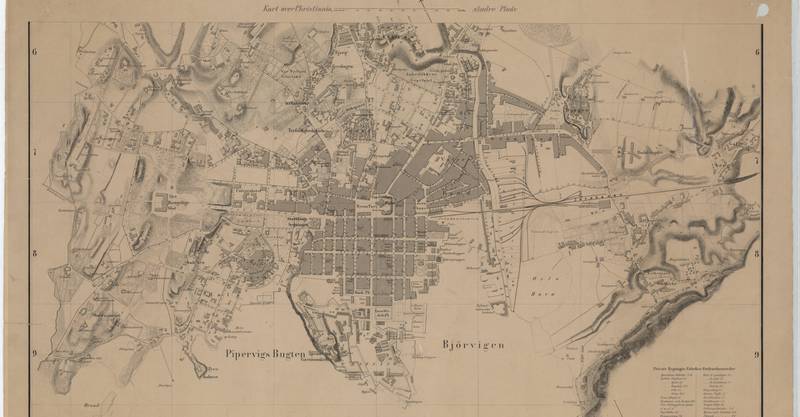 Christianias nye kommunekart i 1860, som viser grensa mellom Christiania og Aker fra 1. januar 1859. Ikke bare de gamle forstedene Grønland, Leiret og Oslo ble innlemmet, men også de nye forstedene Grünerløkka og Sagene helt til Sandaker.