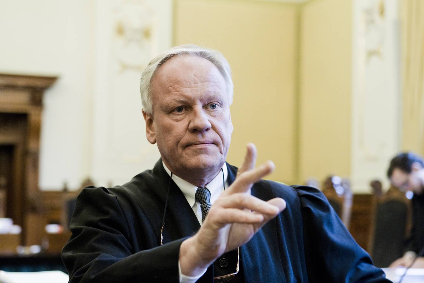 Advokat Sigurd Klomsæt i Høyesterett i 2012 da han tok opp igjen saken til Viggo Kristiansen.