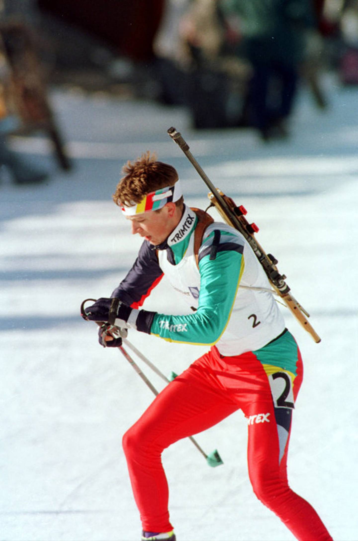 Talentet Ole Einar Bjørndalen fikk sin OL-debut på Lillehammer. Det gikk dårlig. Foto: NTB scanpix