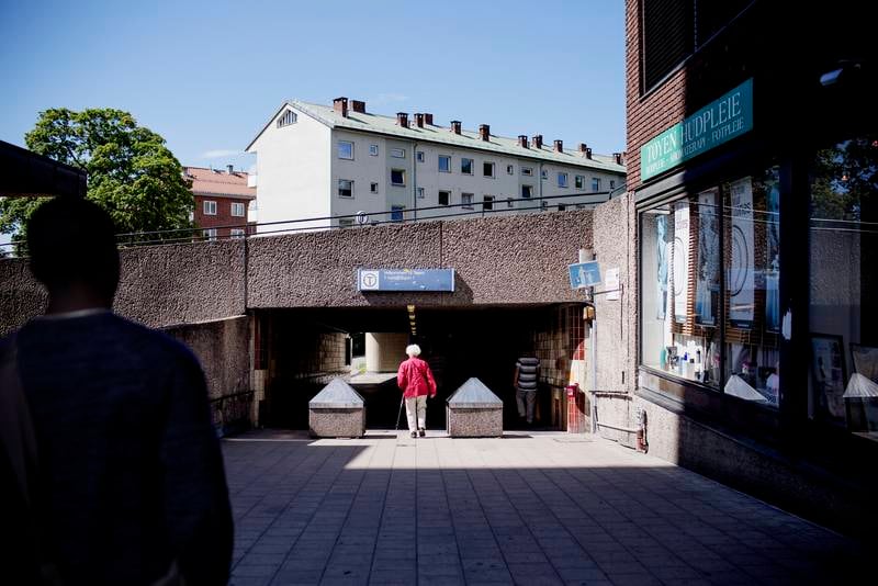 Bilde fra Tøyen t-banestasjon.  