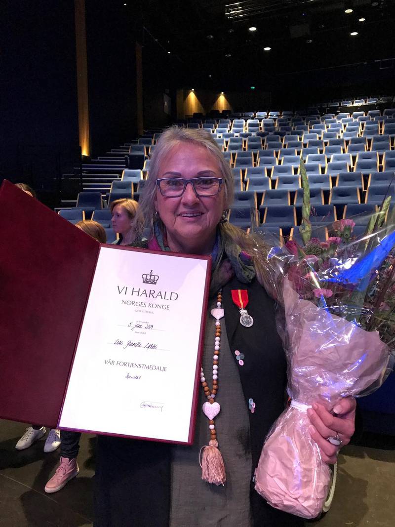 Lise Løkke fikk lørdag Kongens fortjenstmedalje.