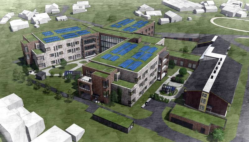 Slik er planene for nye Ramsvigtunet sykehjem, med solceller og grønt tak.
