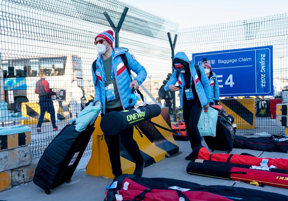 Mange norske OL-utøvere ankom Beijing tirsdag. De er ikke definert som nærkontakter av de smittede personene i støtteapparatet.
Foto: Torstein Bøe / NTB
