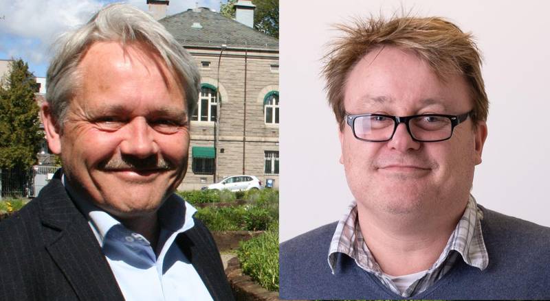 Brødrene Bjørnar (Frp, til venstre) og Jorulf Laabak (H) er uenige om hvor mange flyktninger Fredrikstad skal bosette neste år.
