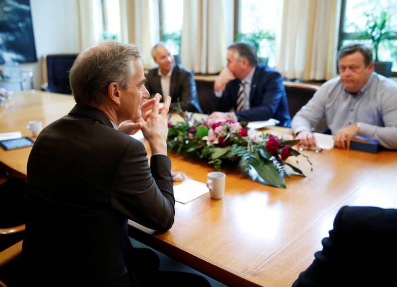 De parlamentariske lederne fortsetter Syria-samtalene i dag. FOTO: CORNELIUS POPPE/NTB SCANPIX