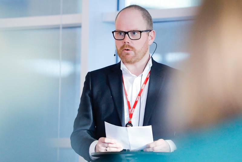 OSLO  20190114.
Administerende og ansvarlig redaktør i VG, Gard Steiro under gjennomgangen av medieåret 2018.
Foto: Fredrik Hagen / NTB scanpix