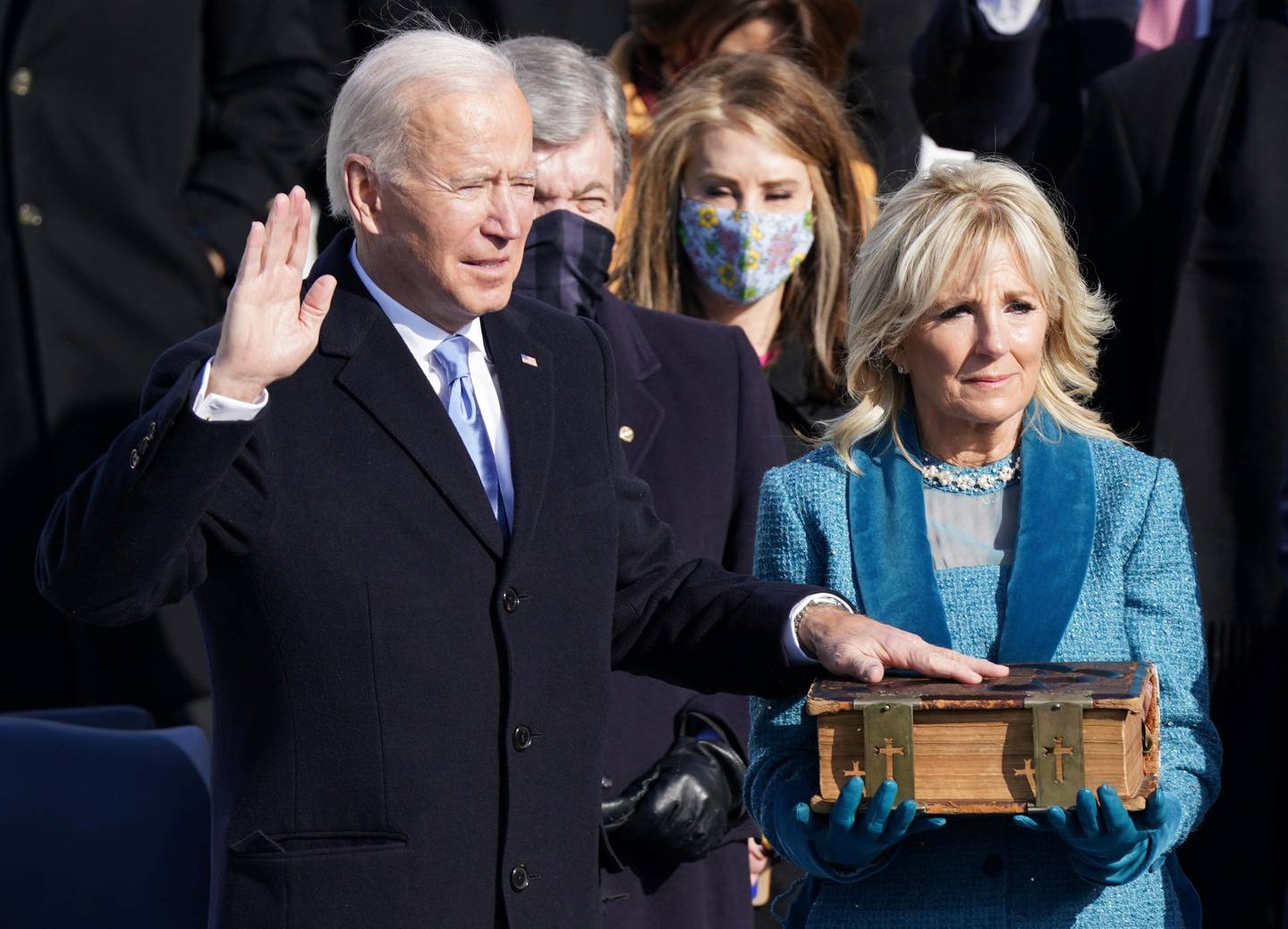 Joe Biden is sworn in as the 46th President of the United States on the West Front of the U.S. Capitol in Washington, U.S., January 20, 2021. REUTERS/Kevin Lamarque