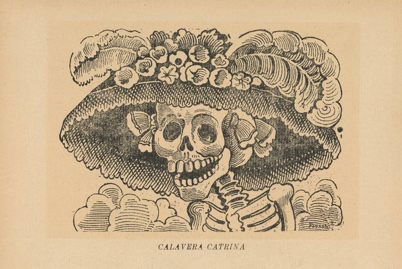 Den mexicanske kunstneren José Guadelupe Posada skapte den ikoniske skjelettdamen La Catrina rundt 1911. FOTO: WIKIMEDIA CMMONS 