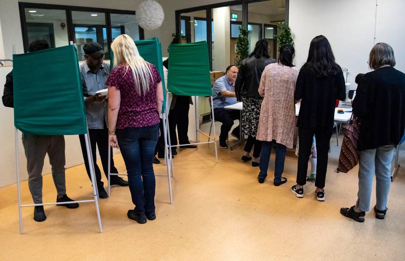 MALMÖ 2018-09-09 
Röstning på Lindängenskolan i Malmö på söndagen. 
Foto: Johan Nilsson / TT / Kod 50090