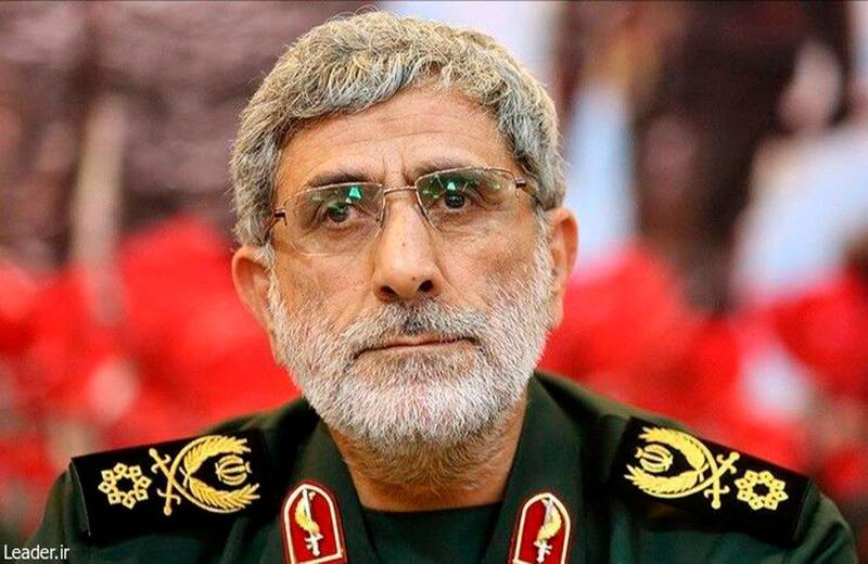 FILE - This undated file photo released by the official website of the office of the Iranian supreme leader, shows Maj. Gen. Esmail Ghaani. Esmail Ghaani as the new commander of the Revolutionary Guard's Quds Force. Soleimani was killed in the U.S. airstrike in Iraq. Iraqi militia leaders were expecting the usual bags of cash when the new head of Iran's expeditionary Quds Force , a successor Soleimani, paid his first visit. Instead, Esmail Ghani brought them silver rings, as tokens of gratitude. The episode, relayed by several officials, illustrates Iran's struggle to maintain influence abroad as it grapples with the economic fallout from crushing U.S. sanctions and the coronavirus. (Office of the Iranian Supreme Leader via AP, File)