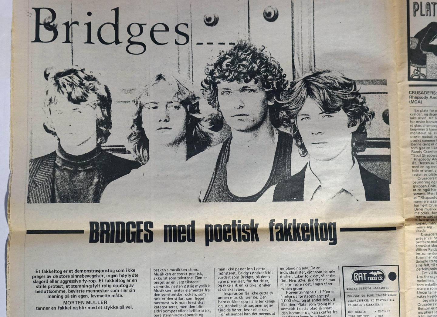 Bridges i Nye Takter i oktober 1980. FOTO: ROCKHEIM