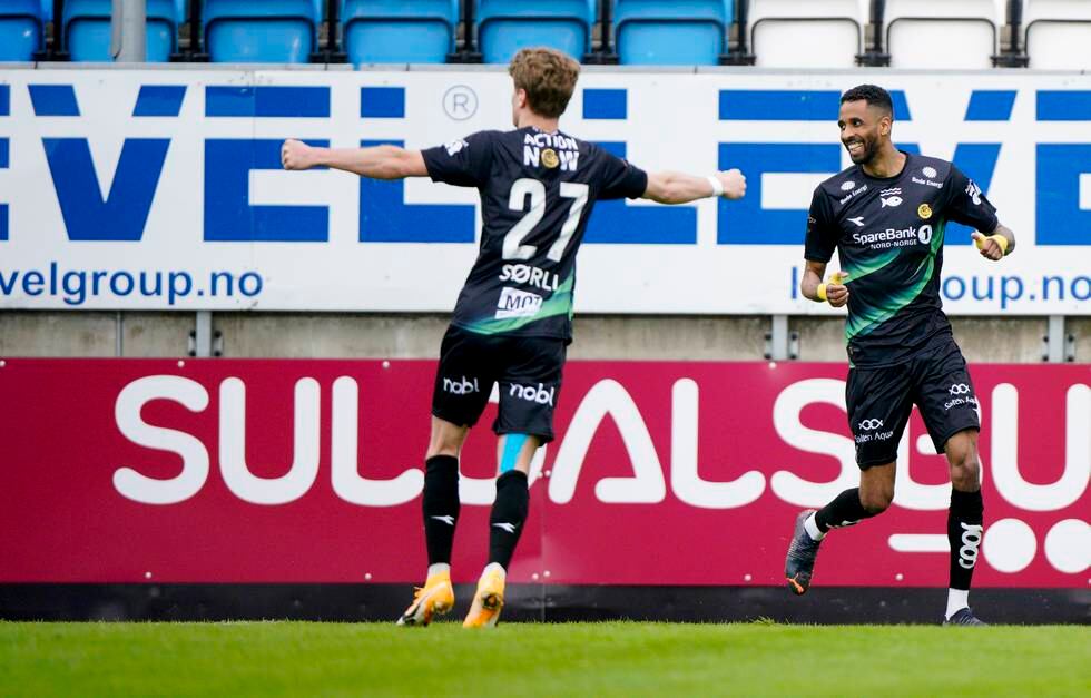 Sondre Sørli og Amahl Pellegrino ble begge målscorere i Bodø/Glimts seier over Haugesund. Foto: Jan Kåre Ness / NTB