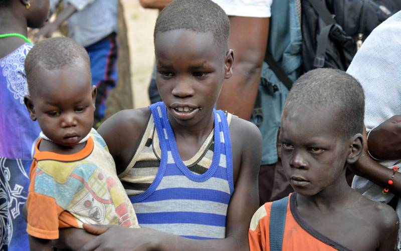 Sivile i Sør-Sudan går gjennom enorme lidelser. Her er fordrevne barn i Unity state. FOTO: NTB SCANPIX