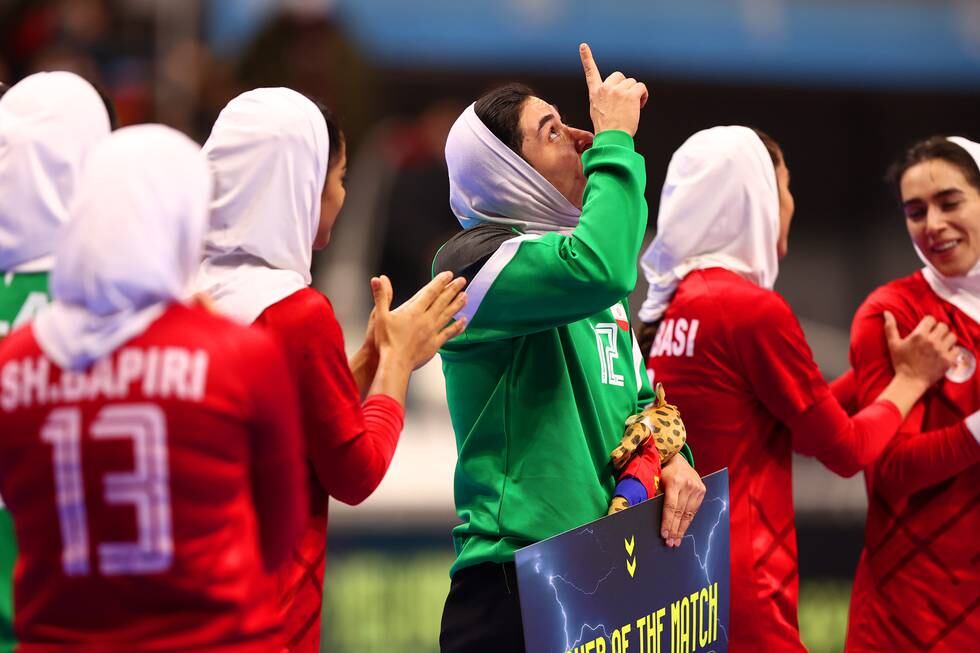 Irans målvakt Fatemeh Khalili Behfar ble VM-helt mot Norge. Foto: Beate Oma Dahle / NTB