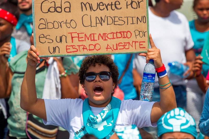 Nesten halvparten av alle aborter som foretas i verden er ansett som utrygge. Latin-Amerika er en av de vanskeligste områdene å få tilgang til trygg abort i. Her fra en demonstrasjon Den dominikanske republikk.