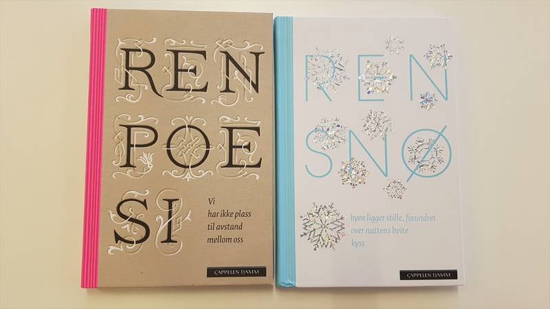 "Ren poesi", CappelenDamm 2015, red. Ellen Wisløff; "Ren snø", CappelenDamm 2016, red. Vidar Kvalshaug