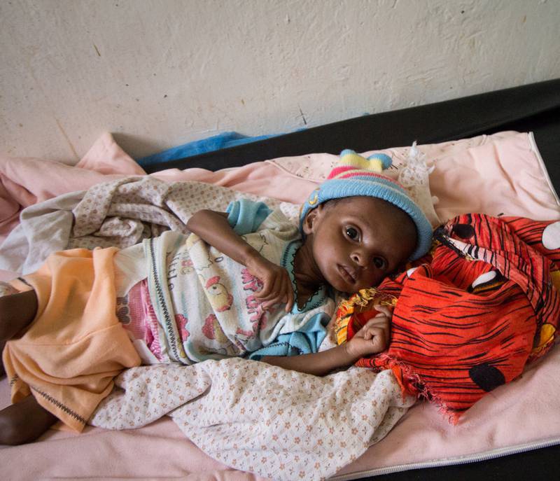 «Warsame», som er tre måneder, ble født under tørken i Somalia. Moren hans, som har ni barn, har mistet avlingen som gir familien mat på grunn av tørke. 