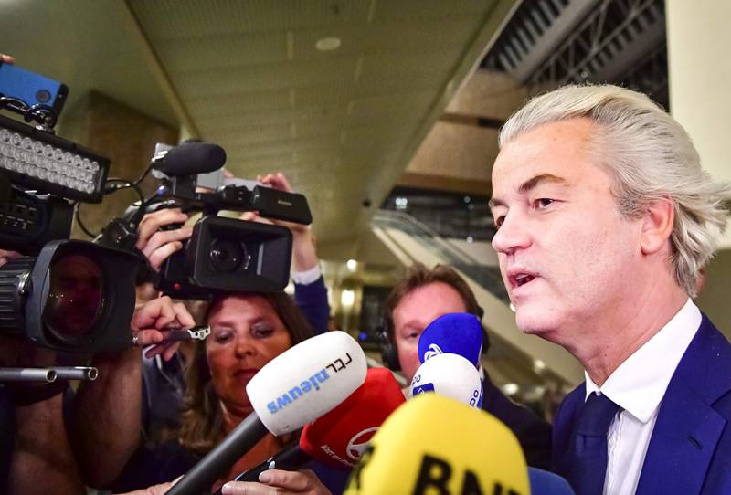 Geert Wilders’ parti er nest størst. Det gikk fram fra forrige valg, men ikke så mye som han håpet.
