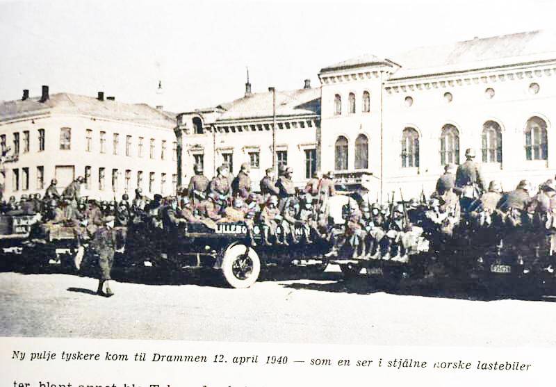 De første dagene etter invasjonen kom det stadig vekk nye tyske tropper til Drammen.