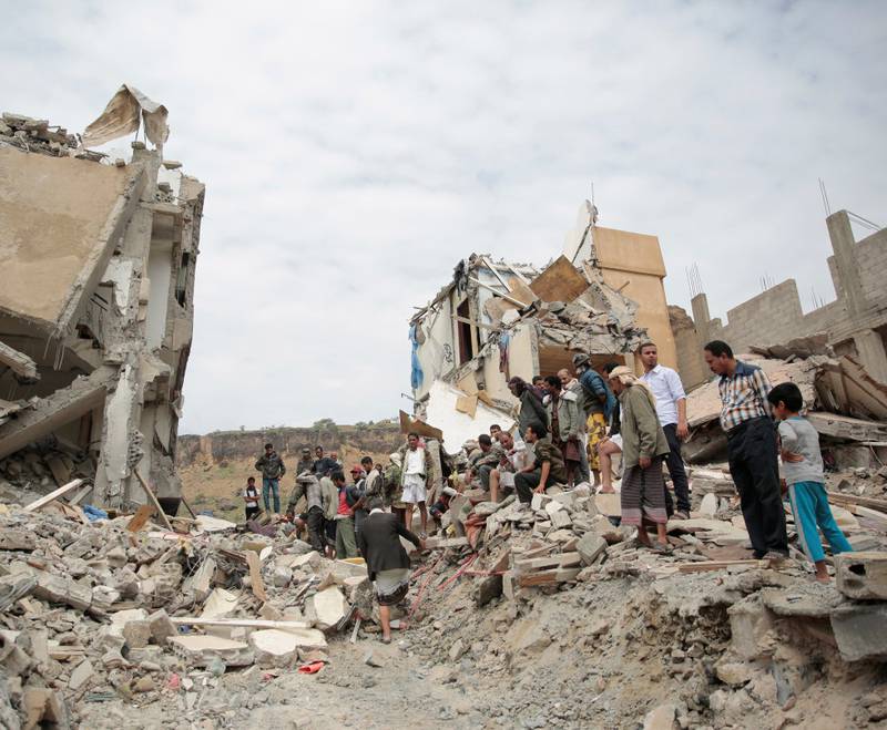 Dette huset ble ødelagt etter et luftangrep fra den saudi-ledede koalisjonen i august. 