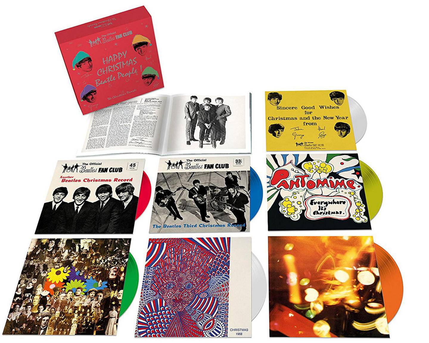 De sju julesinglene til The Beatles som nå blir allment tilgjengelige. FOTO: APPLE/UNIVERSAL