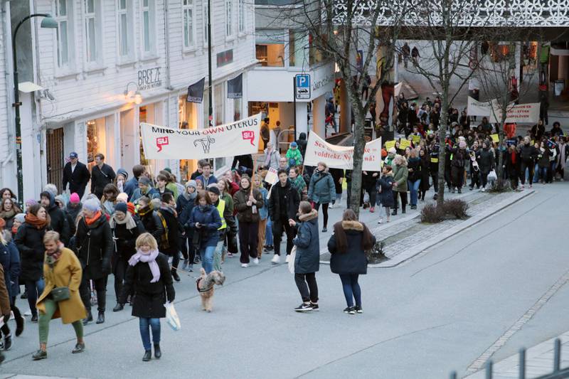 Kvinnekamptoget i Stavanger. Foto: Lars Hjalmarsson