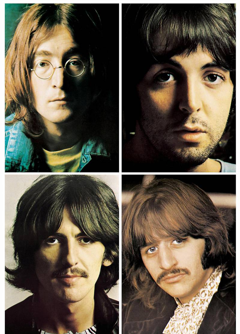 The Beatles, fire sterke  personligheter, her i 1968. Hva hadde skjedd om de aldri hadde møtt hverandre? Om de aldri gikk fra hverandre? Og ale fortsatt var i livet? FOTO: APPLE RECORDS/ UNIVERSAL MUSIC
