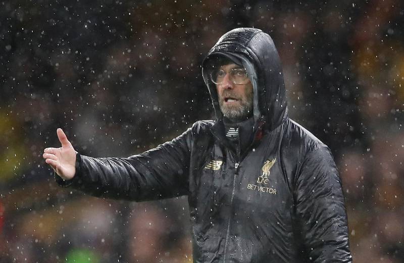 Soccer Football - Premier League - Wolverhampton Wanderers v Liverpool - Molineux Stadium, Wolverhampton, Britain - December 21, 2018  Liverpool manager Juergen Klopp reacts  Action Images via Reuters/Carl Recine  EDITORIAL USE ONLY. No use with unauthorized audio, video, data, fixture lists, club/league logos or "live" services. Online in-match use limited to 75 images, no video emulation. No use in betting, games or single club/league/player publications.  Please contact your account representative for further details.