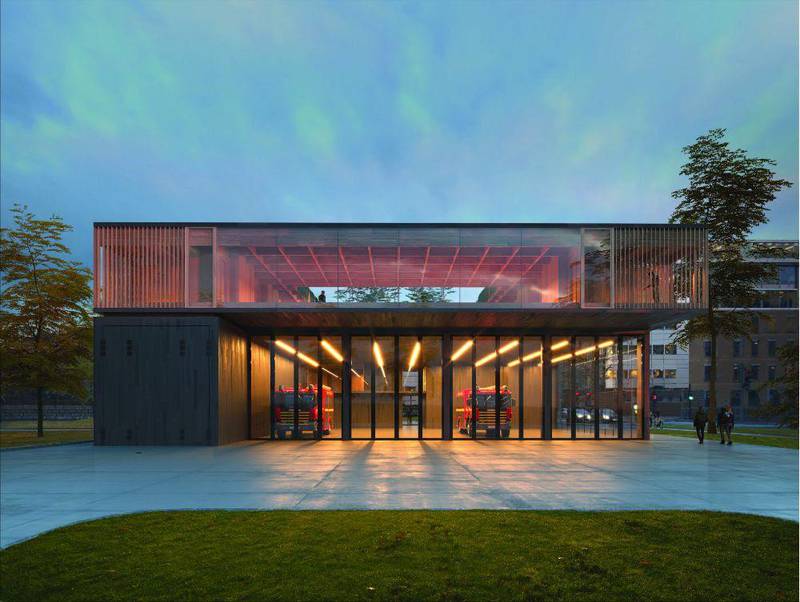 Oslo 20200303. 
Det kom inn 103 utkast til den åpne plan- og designkonkurransen om nye Sentrum brannstasjon i Oslo, og juryen mener Gottlieb Paludan Architects har besvart konkurranseoppgaven på den beste måten.
Foto: Gottlieb Paludan Architects / NTB scanpix