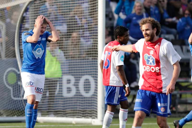 Stian Sortevik (t.h.) scoret et flott mål mot Molde i cupen, en kamp som bekreftet at avstanden mellom divisjonene i norsk fotball ikke er store.