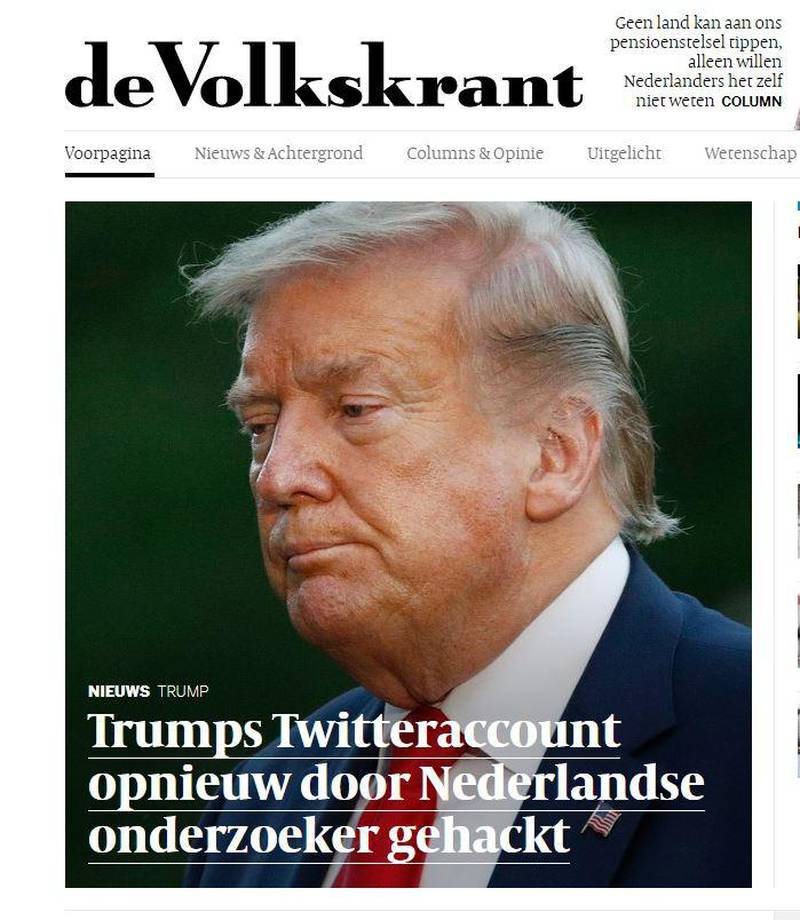 Faksimile fra den nederlandske avisen De Volkskrant