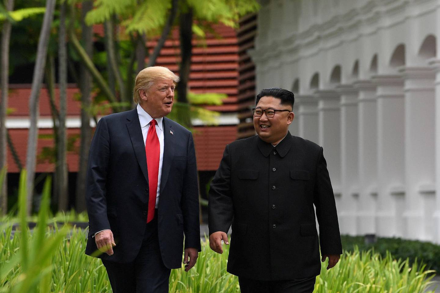 MØTTES: I juni møttes USAs president Donald Trump og Kim Jong-un i et historisk møte i Singapore.  FOTO: NTB SCANPIX