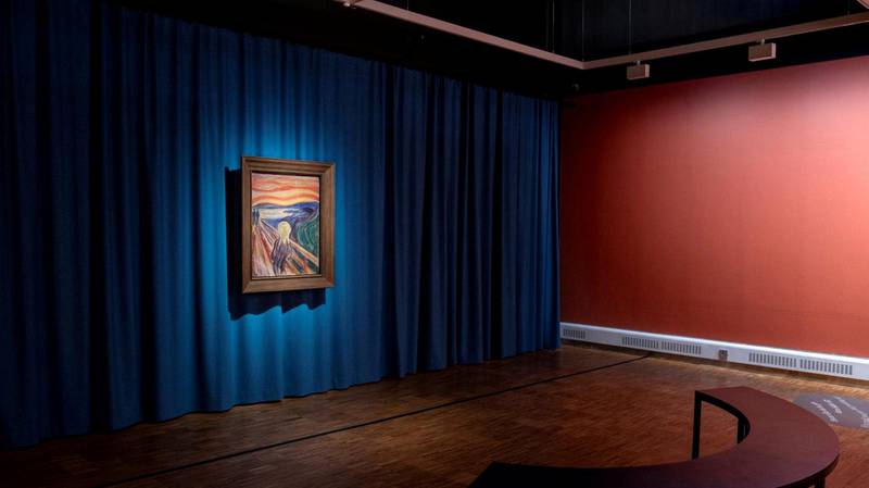 Den største Munch-kjendisen «Skrik», slik den hang på Munchmuseet nå rundt nyttår. Foto: Mimsy Møller