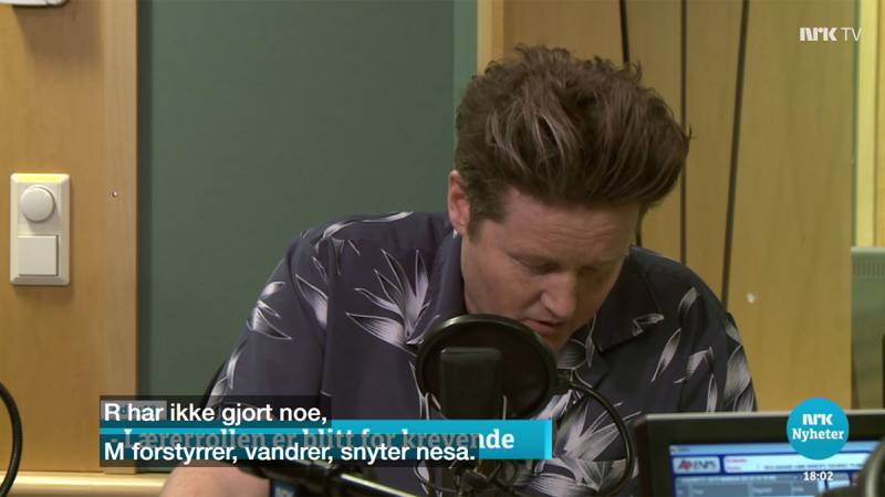Simon Malkenes på Dagsnytt 18 på NRK2 5. mars i år.