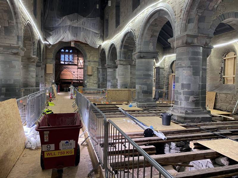 Det pågår som kjent omfattende utvendig og innvendig restaurering av Domkirken. Foto: Stein Roger Fossmo