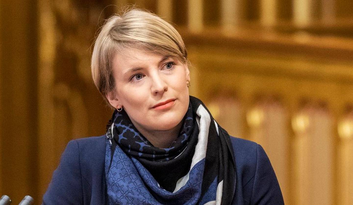 Oslo  20181203.
Kari Elisabeth Kaski fra SV under finansdebatten på Stortinget mandag.
Foto: Ole Berg-Rusten / NTB Scanpix