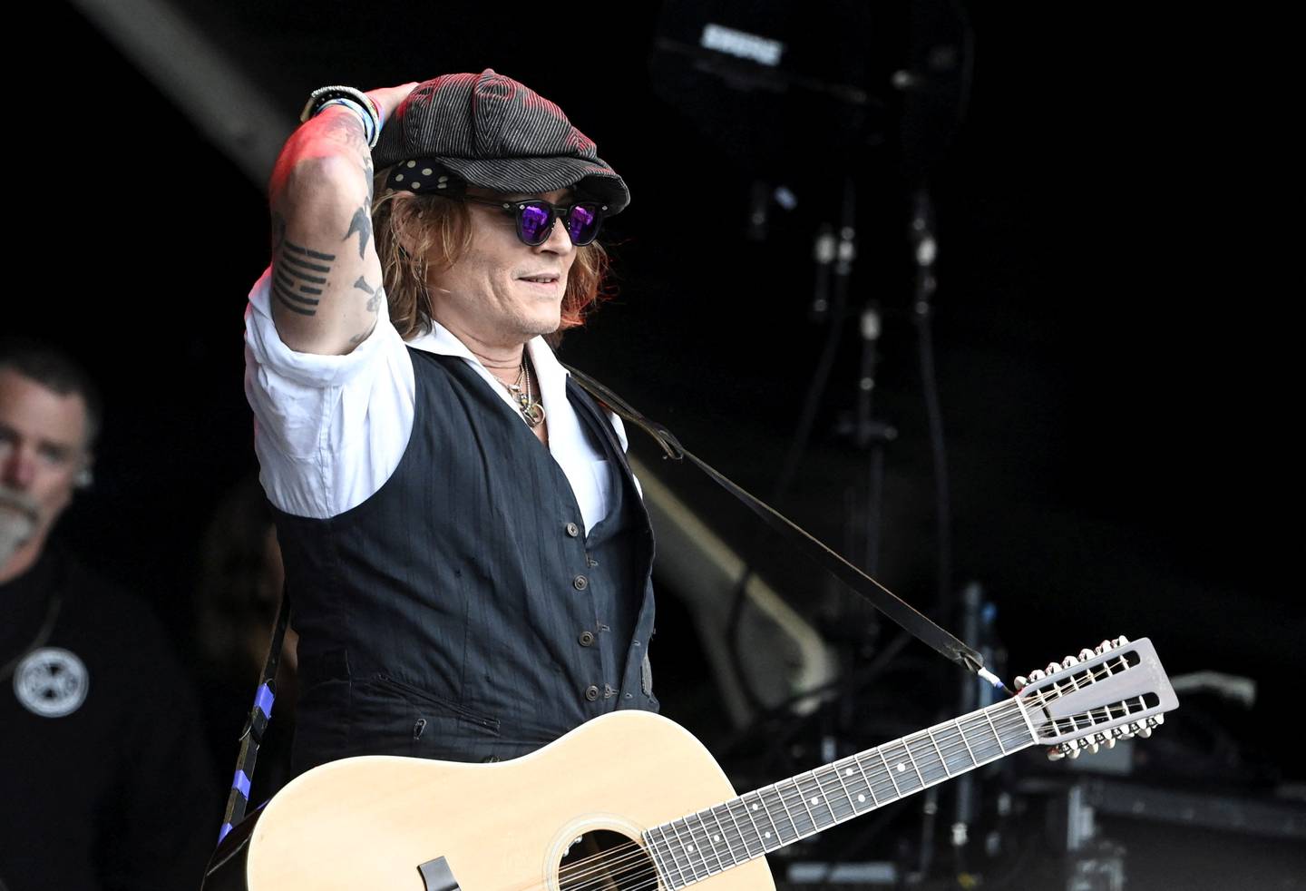 Johnny Depp, her fra konserten med Jeff Beck under Helsinki Blues Festival 19. juni.